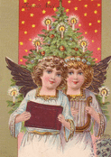 Anges chantants au pied du sapin de Noël
